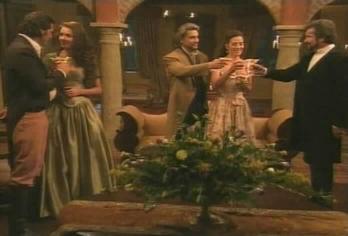 Fernando proposes a toast to the marriage of Diego and Esmeralda.